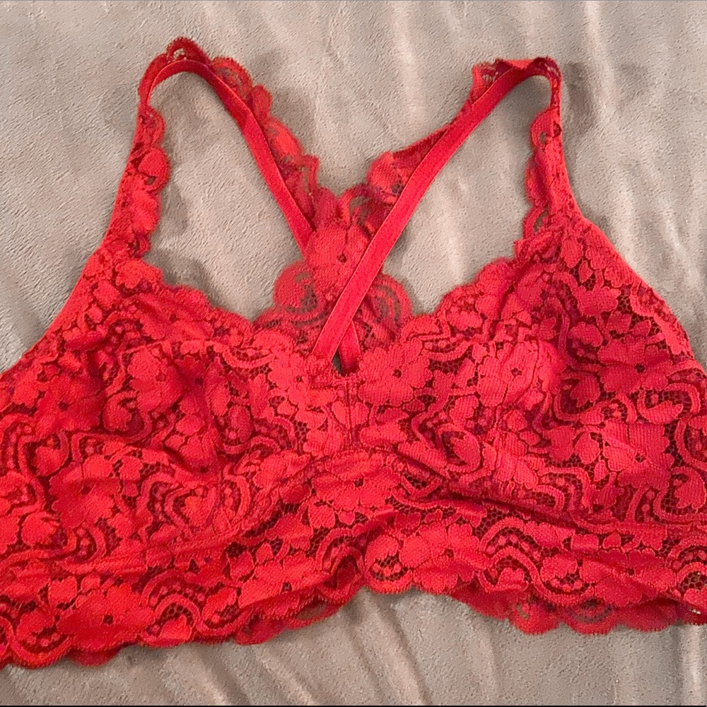 crossback lace bralette
